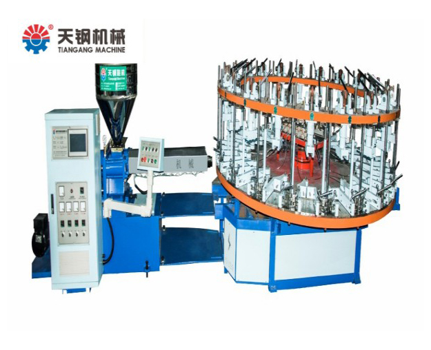 半自動圓盤式預塑連幫鞋底成型注塑機